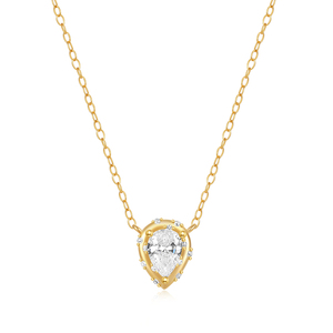 Collar de Plata de Ley 925 con Incrustaciones de Circonio en Forma de Gota de Agua Grande, para Uso Diario, para Mujer, Marca CANNER - Product Image 1