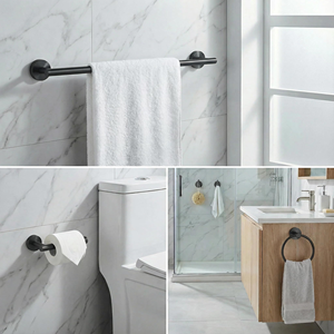 New Wall Toilet Rack Organizer <b>Bathroom</b> Hardware <b>Accessories</b> Bath Shower Towel Paper Rail Bar Rack Shelf Set for <b>Bathroom</b> System - Product Image 5