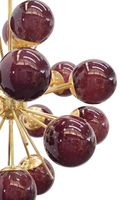 Magnifique lustre Sputnik avec 18 boules de verre, finition laiton doré, éclairage LED, intensité réglable, style moderne du milieu du siècle, pour la maison