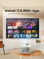 Proyector Portátil Pico LED 4K 2026 con Corrección Trapezoidal Automática, Android 12, Sonido HIFI ESTÉREO, WiFi 5G, Enfoque Eléctrico, Tiro Corto - para Estudiantes