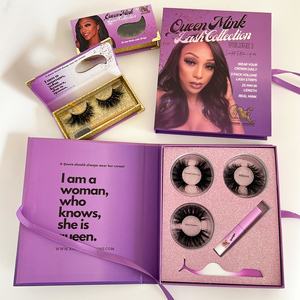 Đen Và Hồng Glitter Tùy Chỉnh Sang Trọng Lông Mi Bao Bì Hộp - Product Image 1