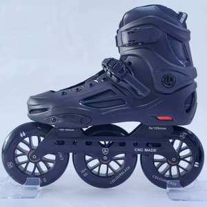 YSMLE prezzo di fabbrica 3x125 MM grande ruota In linea <span class=keywords><strong>Skate</strong></span> per <span class=keywords><strong>adulti</strong></span>, In Stock nero 3 ruote Roller <span class=keywords><strong>Skate</strong></span> per gli uomini e le donne - Product Image 2