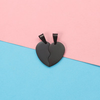 Nouveau Collier de Couple en Acier Titane Poli Miroir, Grand Pendentif à Assembler, Accessoires DIY pour Bracelet et Collier