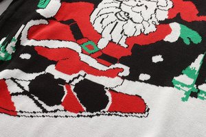 <span class=keywords><strong>Pull</strong></span> de Noël personnalisé de haute qualité, broderie Père Noël, tricot amusant et mignon, col rond, manches longues, <span class=keywords><strong>pull</strong></span> moche - Product Image 6