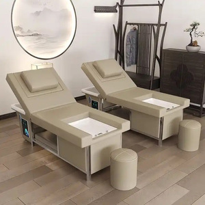 Lit de lavage de cheveux électrique pour salon, avec massage, thérapie thaïlandaise, traitement du cuir chevelu, spa capillaire et lavabo intégré - Product Image 3