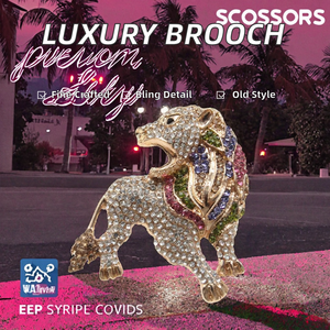 Broche en alliage style vintage motif lézard avec finition émaillée et strass, design animal rétro, accessoire pour fêtes, mariages et cadeaux - Product Image 2