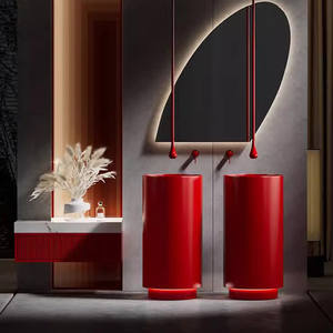 Lavabo a <span class=keywords><strong>Colonna</strong></span> Cilindrico Alto e Basso Personalizzato in Acciaio Inossidabile per Esterni e Cortili - Product Image 3