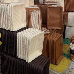 Cesta de Mimbre para Exhibición de Frutas, Cesta de Pan Tejida a Mano y Contenedor de Almacenamiento para Aperitivos - Product Image 1