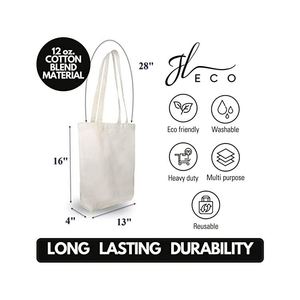 Bolsa de Compras de Lona de Algodón Personalizada al por Mayor, Lisa, sin Estampado, con Logotipo Impreso - Product Image 2