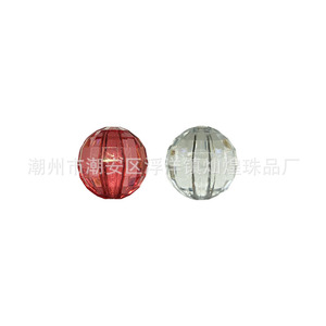 Perles rondes en plastique acrylique, transparentes, rouges et blanches, multi-facettes, pour la fabrication de bijoux, fournitures d'artisanat DIY - Product Image 5