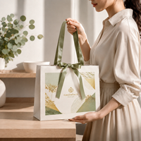 Sac de shopping en papier kraft personnalisé, écologique, durable, de qualité supérieure, avec impression offset dorée pour l'emballage de vêtements et de chaussures