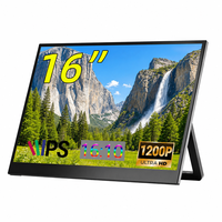 Moniteur portable double écran AHXJKA 16 pouces 1200P 144Hz avec support intégré pour étendre l'écran d'ordinateur portable, idéal pour le gaming (Windows/Mac)