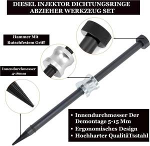 GTYPRO Set d'outils d'extraction de bagues d'étanchéité pour injecteurs diesel en acier au carbone personnalisable <span class=keywords><strong>Extracteur</strong></span> pour bagues d'étanchéité pour injecteurs - Product Image 4