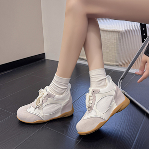 Sneakers <span class=keywords><strong>da</strong></span> Donna <span class=keywords><strong>con</strong></span> Zeppa Nascosta, <span class=keywords><strong>Scarpe</strong></span> Casual Retrò in Tessuto Patchwork <span class=keywords><strong>con</strong></span> Lacci e Rialzo <span class=keywords><strong>Interno</strong></span>, Ideali per l'Allenamento - Product Image 6