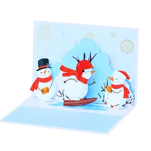 Luxo 3D Pop Up Natal Cartões Papel Arte Decoração Enfeites Ano Novo Feriado Presente Criativo Bênção Cartão