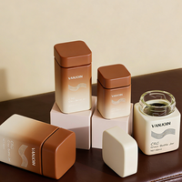 Bouteille carrée en verre de 60 ml, 90 ml, 120 ml avec couvercle en plastique, couleur dégradée, pot à suppléments, conteneur à pilules de forme carrée, vente en gros
