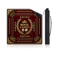 Tapis de Mahjong américain Royal Casino de 33,4 pouces avec grille de jeu, antidérapant, en caoutchouc, réduction du bruit, avec sac