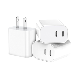 3-Pack Dual Port USB C Fast Charging Block 20W Wall Charger Plug pour <span class=keywords><strong>iPhone</strong></span> 16/15/14/13/12/11/Pro Max/Plus/Xs Max/<span class=keywords><strong>XR</strong></span>/X <span class=keywords><strong>chargeur</strong></span> - Product Image 1