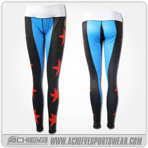 Leggings de Alta Calidad para <span class=keywords><strong>Mujer</strong></span>, Conjunto de Yoga Transpirable de Spandex/Nailon, Logotipo Frontal, Cintura Elástica, Estampado por Sublimación - Product Image 4