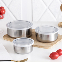 Boîte à lunch très vendue, ensemble de 5 boîtes de conservation alimentaire, couvercle hermétique en silicone, boîte à fruits et légumes en acier inoxydable