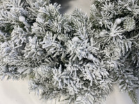 Guirlande artificielle floquée avec lumières LED multicolores - Décoration de porte de Noël enneigée, guirlande festive pour la décoration de la maison pendant les fêtes