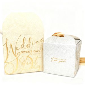 Özel Logo kare şekli çikolata şeker kurdelalı kutu düğün iyilik misafirler için altın düğün şeker kutusu - Product Image 3