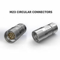 Conector Circular con Rosca Interna M23, Conector Hembra de 6, 8, 9, 12, 17 Pines, Enchufe de Cable, Aleación de Zinc, Contacto Dorado, Embalaje Antiestático, 1 Unidad