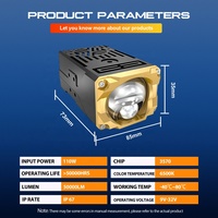 Projecteur LED Xenplus LM44 50000LM 110W avec lentille auxiliaire 6500K 12V, faisceau haut et bas, projecteur tout-terrain pour voiture et moto