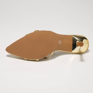 8406 en stock – Nouveauté estivale : Chaussures à talons hauts polyvalentes à bout pointu et nœud papillon, grandes tailles européennes et américaines pour femmes - Product Image 4