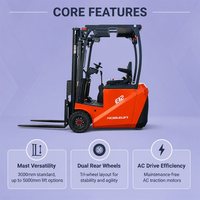 Forklift Counter-Balanced NOBLELIFT 3000mm Sit Down 1.2ton dengan Baterai Lead-acid/Lithium-ion untuk Dijual
