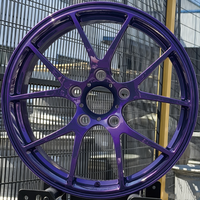 Rines de Aluminio Forjado Cóncavos Profundos Personalizados de 17 18 19 20 21 22 Pulgadas, 5*100 5*112 5*114.3 5*120, Color Morado Brillante, Diseño de Rayos Delgados para A3 A4 A5