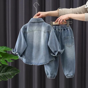 Bộ quần áo trẻ em phong cách Hàn Quốc, thời trang thường ngày, bộ hai mảnh cho bé trai đẹp trai 6 tuổi, màu xanh dương, bộ đồ thể thao & dã ngoại - Product Image 4