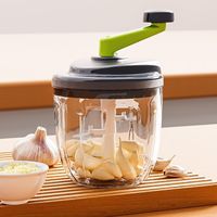 Handmatige plastic huishoudelijke keuken multifunctionele groentehakker vleesmolen handbediende snijmachine knoflookpers babyvoedselbereider