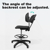 Chaise pivotante ergonomique moderne KEDE en PU avec fonction d'inclinaison du dossier, durable et facile à nettoyer, pour clinique, laboratoire, salle de conférence