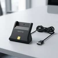 Pembaca Kartu DNI Pintar USB Tipe C EMV ISO 7816 untuk Kartu ID SIM IC ATM CAC Kredit Bank Chip