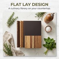 Ensemble de 3 planches à découper décoratives en bois d'acacia, en forme de livre, avec support pour la cuisine