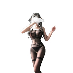 Une pièce jarretière <span class=keywords><strong>bas</strong></span> fronde épaules dénudées Sexy femmes Lingerie <span class=keywords><strong>Nylon</strong></span> Sexy <span class=keywords><strong>bas</strong></span> de corps complet noir pour dame - Product Image 1