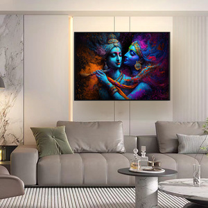 Ấn Độ Hindu krishna tường nghệ thuật hình ảnh áp phích, Hindu Tôn Giáo nghệ thuật khung vải nghệ thuật in tranh - Product Image 4