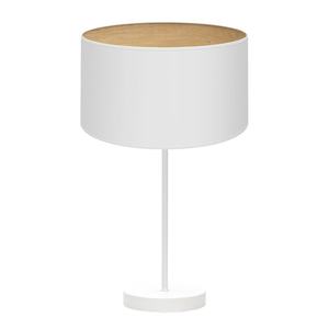 Lampe de table blanche et bois clair, 1xe27, 62x30x30 cm - illumine les espaces avec style, parfaite pour les foyers et les bureaux. - Product Image 1
