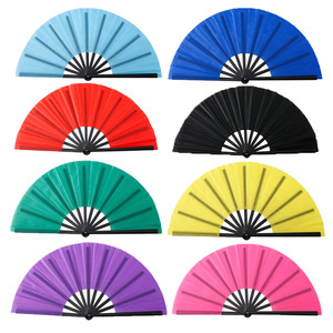 Nicro Original de fábrica personalizado Arco Iris Color foto Props publicidad promoción regalo bambú artesanía plástico plegable Kung Fu ventilador de mano - Product Image 5