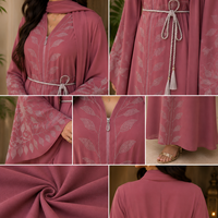 Robe Abaya pour femmes musulmanes CCY, broderie en strass, manches cloche, kaftan élégant, robe modeste de Dubaï, tenue de mode islamique de Dubaï