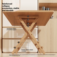 Petite table de salle à manger de style moderne en bambou massif pliable Design City Rental House & Outdoor Installation-Free for Urban Living
