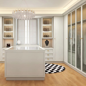 ตู้เสื้อผ้าแบบวอล์กอินคลาสสิกตู้เสื้อผ้าห้องนอนที่กำหนดเองเฟอร์นิเจอร์ห้องนอนสไตล์ยุโรป - Product Image 1