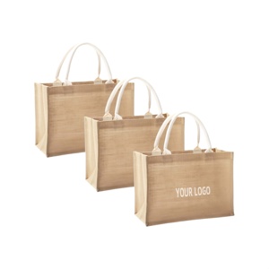 Sac fourre-tout tendance en toile et jute personnalisé, vente en gros, sac en toile de jute pour le shopping – Offre spéciale - Product Image 3