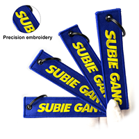 Geborduurde sleutelhangers met aangepast logo, bulkverpakking voor klassieke auto-accessoires & gepersonaliseerde geweven sleutelhangers van textiel