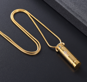 Alkitab Tuan Doa Lintas Kremasi Perhiasan untuk Abu Liontin Stainless Steel Guci Kenang-kenangan Peringatan Kalung untuk Pria/Wanita - Product Image 4