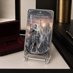 Tarjeta Coleccionable Metálica 3D <span class=keywords><strong>de</strong></span> Lujo - Serie Orden <span class=keywords><strong>de</strong></span> la Armadura <span class=keywords><strong>de</strong></span> Cristal - Tarjeta <span class=keywords><strong>de</strong></span> Intercambio <span class=keywords><strong>de</strong></span> <span class=keywords><strong>Caballero</strong></span> <span class=keywords><strong>de</strong></span> Fantasía Hecha a Mano - Product Image 3