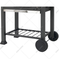 Parrilla Profesional Premium Moderna de Acero Corten, a Leña, con Indicador de Temperatura, Ventilaciones, Certificación CE, Carrito y Encendido Automático