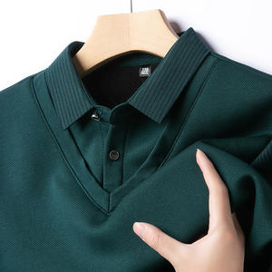 Camicia da <span class=keywords><strong>uomo</strong></span> primavera vacanza tempo libero due <span class=keywords><strong>POLO</strong></span> camicia a maniche lunghe camicia da <span class=keywords><strong>uomo</strong></span> sottile a Base larga - Product Image 3