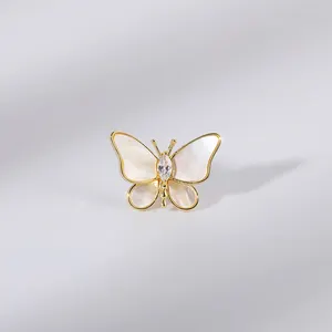 XILIANGFEIZI Роскошные модные дизайнерские НАСЕКОМЫЕ из натуральной ракушки циркона маленькие ювелирные изделия броши-бабочки